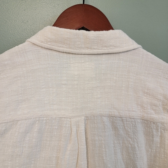 Marine Layer 100% Cotton White Button Down Top Womens Size LG Coastal Cruise - Picture 10 of 11